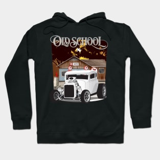 White 1932 Chevy 5 Window Coupe Hot Rod Old School Print Hoodie